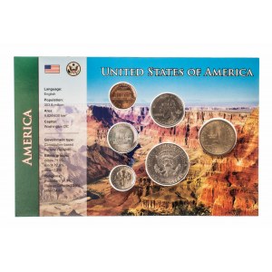 Stany Zjednoczone Ameryki (USA), zestaw od centa do dolara. 6 monet.