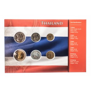 Tajlandia, zestaw od 25 satang do 10 baht. 6 monet.