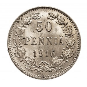 Finlandia, okupacja rosyjska - Mikołaj II (1894-1917), 50 penniä 1916 S, Helsinki