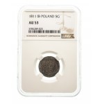 Księstwo Warszawskie 1807-1815, 5 groszy 1811 I.B. Warszawa, NGC AU53.