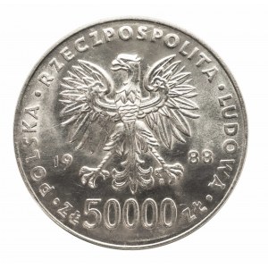 Polska, PRL 1944-1989, 50000 złotych 1988 Piłsudski