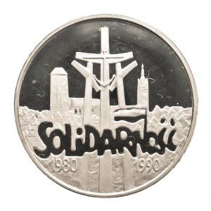 Poland, the Republic since 1989, 100000 zloty 1990, Solidarity, fat