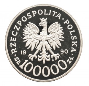 Poland, the Republic since 1989, 100000 zloty 1990, Solidarity, 