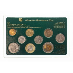 Polska, Rzeczpospolita od 1989 roku, zestaw monet obiegowych NBP po denominacji 1990-1995