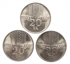 Poland, People's Republic of Poland 1944-1989, 20 gold Skyscraper - mint set of all vintages
