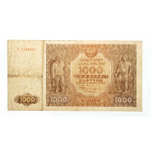 Polska, PRL (1944 - 1989), 1000 ZŁOTYCH 15.01.1946, seria B.