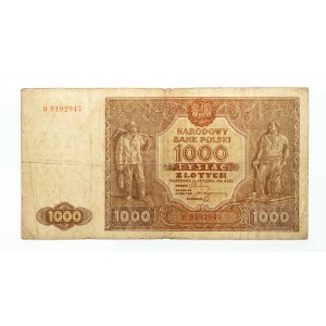 Polska, PRL (1944 - 1989), 1000 ZŁOTYCH 15.01.1946, seria D.