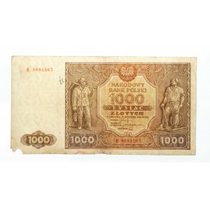 Polska, PRL (1944 - 1989), 1000 ZŁOTYCH 15.01.1946, seria E.