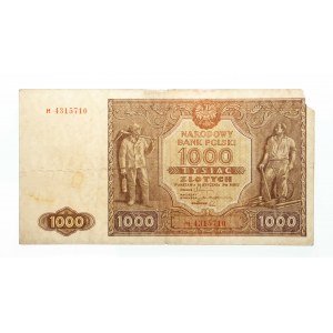 Polska, PRL (1944 - 1989), 1000 ZŁOTYCH 15.01.1946, seria H.