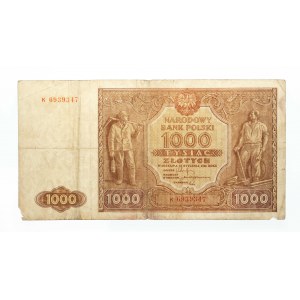 Polska, PRL (1944 - 1989), 1000 ZŁOTYCH 15.01.1946, seria K.