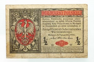 Warsaw General Government, half Polish mark 9.12.1916, General, Series B.
