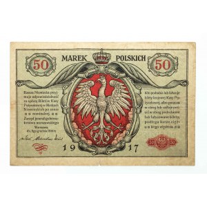 Generalgouvernement Warschau, 50 polnische Mark 9.12.1916, Jeneral, Serie A.