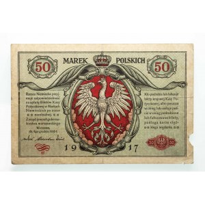 Generalgouvernement Warschau, 50 polnische Mark 9.12.1916, Jeneral, Serie A.