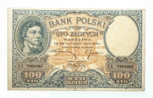 Polska, II Rzeczpospolita (1919 - 1939), 100 ZŁOTYCH, 28.02.1919, seria S.A.