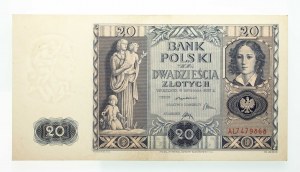 Poland, Second Republic 1919 - 1939, 20 ZŁOTYCH, 11.11.1936, AL series.