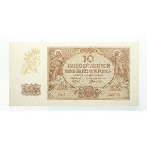 Poland, General Government (1940 - 1941), 10 zloty 1.03.1940, series J