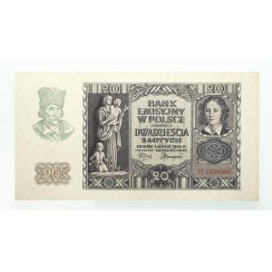 Poland, General Government (1940 - 1941), 20 zloty 1.03.1940, H series.