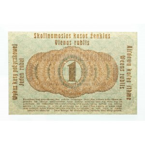 Banknotes of the German occupation authorities (1916-1918), Darlehnskasse Ost Poznań, 1 ruble 17.04.1916.