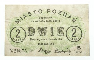 Polska, Miasto Poznań, 2 marki 4.11.1919, seria B.