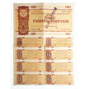 PRL, PKO, Interest-bearing savings voucher for 5,000 zloty 1973.