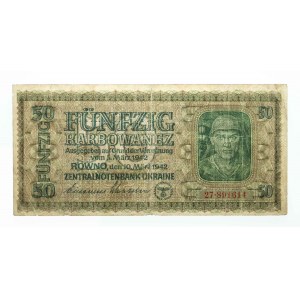 Ukraina, Zentralnotenbank Ukraine, 50 karbowańców Rowno 10.03.1942.