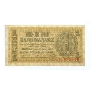 Ukraina, Zentralnotenbank Ukraine, 1 karbowaniec Rowno 10.03.1942.