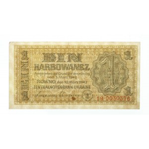 Ukraina, Zentralnotenbank Ukraine, 1 karbowaniec Rowno 10.03.1942.