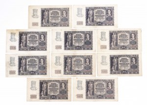 Polska, Generalna Gubernia (1940 - 1941), zestaw 10 banknotów 20 złotych 1.03.1940.