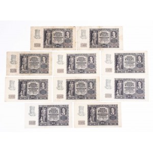 Poland, General Government (1940 - 1941), set of 10 20 zloty banknotes 1.03.1940.