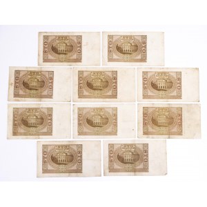 Poland, General Gubernia (1940 - 1941), set of 10 100 zloty banknotes 1.03.1940.