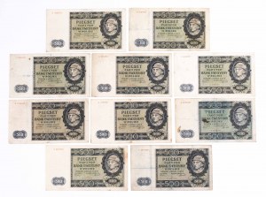 Poland, General Gubernia 1940 - 1941, set of 10 500 zloty banknotes 1.03.1940.