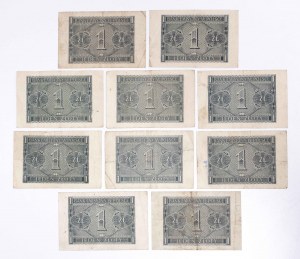 Poland, General Government (1940 - 1941), set of 10 banknotes 1 zloty 1.08.1941.