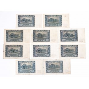 Poland, General Government (1940 - 1941), set of 10 50 zloty banknotes 1.08.1941.