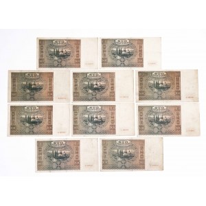 Poland, General Government (1940 - 1941), set of 10 100 zloty banknotes 1.08.1941.