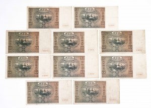 Polska, Generalna Gubernia 1940 - 1941, zestaw 10 banknotów 100 złotych 1.08.1941.