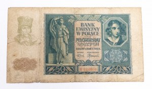 Poland, General Government (1940 - 1941), 50 zloty 1.03.1940, series D.