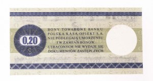 People's Republic of Poland, Pewex, Commodity Voucher, 20 cents 1.10.1979, HN series.