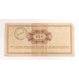 People's Republic of Poland, Pewex, Commodity Voucher, 2 dollars 1.10.1969, GM series.