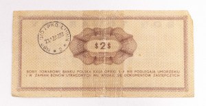 People's Republic of Poland, Pewex, Commodity Voucher, 2 dollars 1.10.1969, GM series.