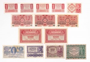 Austria-Hungary, set of 14 banknotes from 1914 -1922.