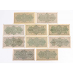Niemcy, zestaw 10 banknotów 1000 marek 15.09.1922.