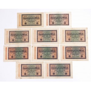 Niemcy, zestaw 10 banknotów 20000 marek 20.02.1923.