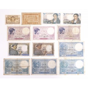France, set of 12 banknotes.