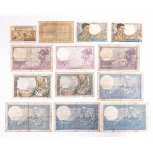 France, set of 12 banknotes.