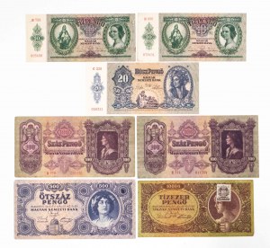 Hungary, set of 7 banknotes.