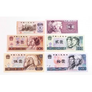 Chiny, zestaw 6 banknotów.