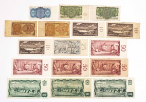 Czechoslovakia, set of 16 banknotes.
