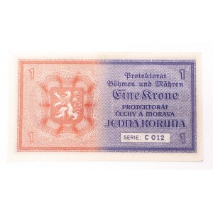 Protektorat Böhmen und Mähren, 1 Krone (1940) ohne Datum. Prag.