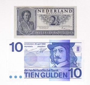 Holandia, zestaw 2 banknotów.