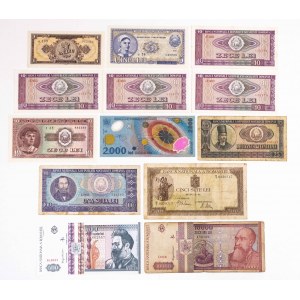 Rumunia, zestaw 13 banknotów.